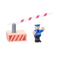 thumbnail image 1 of 1pc Wooden Traffic Roadblock Railing Toy Movable Traffic Barrier Imitating Traffic Police Working Scene Toy Solid Beech Model Toy with a Simulation Traffic Police Doll, 1 of 8