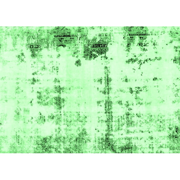 Ahgly Company Indoor Rectangle Abstract Emerald Green Modern Area Rugs, 8' x 12'