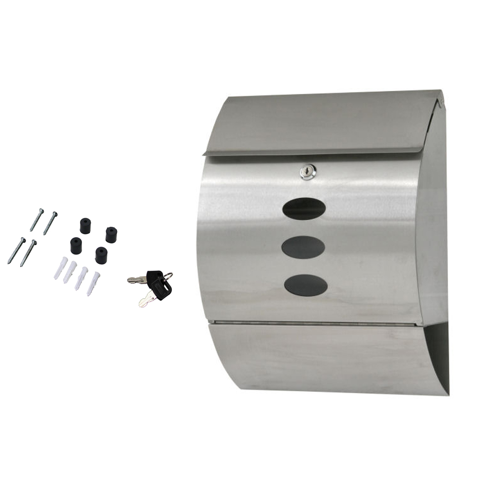 Ktaxon Wall Mount Lockable Mailbox, Modern Outdoor Durable Stainless