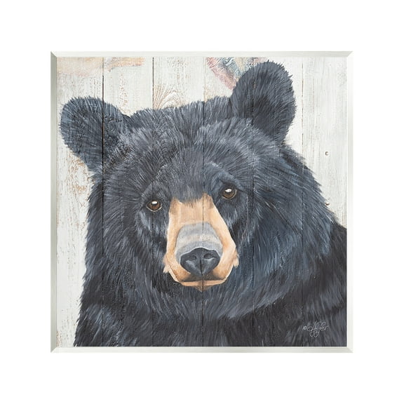 Stupell Industries Rustic Black Bear Animals & Insects Painting Unframed Art Print Wall Art, 12 x 12
