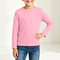 thumbnail image 5 of OGLCCG Long Sleeve Shirts for Girls Plain Crew Neck Stretchy Basic Layering Tops Lightweight Fall Winter Outfits Size 1-13 Years, 5 of 8