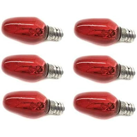 Red Night Light Bulb Replacement Bulbs 5W 120V - 6 Pack Party or Event Lighting$$Tools
