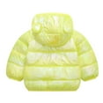 thumbnail image 3 of SonxaHe Infant Boy Girl Puffer Coat Gradient Long Sleeve Zipper Hooded Coat Winter Lightweight Waterproof Outerwear Yellow,Sized 18-24 M, 3 of 3