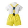 thumbnail image 6 of Nrmvnmi Toddler Baby Boys Gentleman Suits Bowtie Shirt Overalls Suspenders Shorts Pants Summer Wedding Outfit Photography Performance Set, 6 of 9