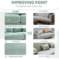 thumbnail image 4 of DEALTOPS Small Couch with 2 Pillows, 57'' Accent Loveseat Sofa, Comfy Green Couch for Living Room, Bedroom, 4 of 7