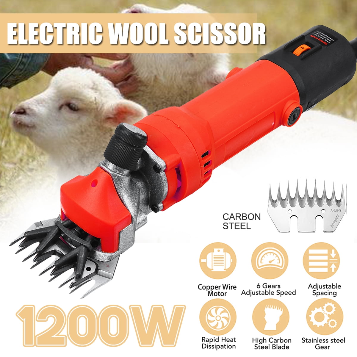 Details about   300W Electric Shaver Sheep Goat Shears Clippers Animal Shearing Grooming Tools 