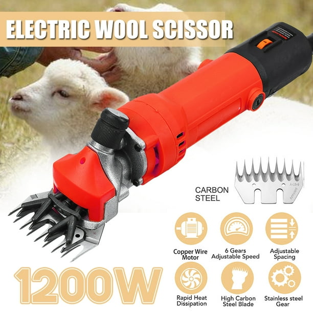 Electric Sheep Shears Clipper, 1200W 6-Speeds Professional Adjustable Heavy Duty Electric Clippers Shearing Trimmer for Goat Llama Horse Farm Animal Fur Livestock Pet Grooming