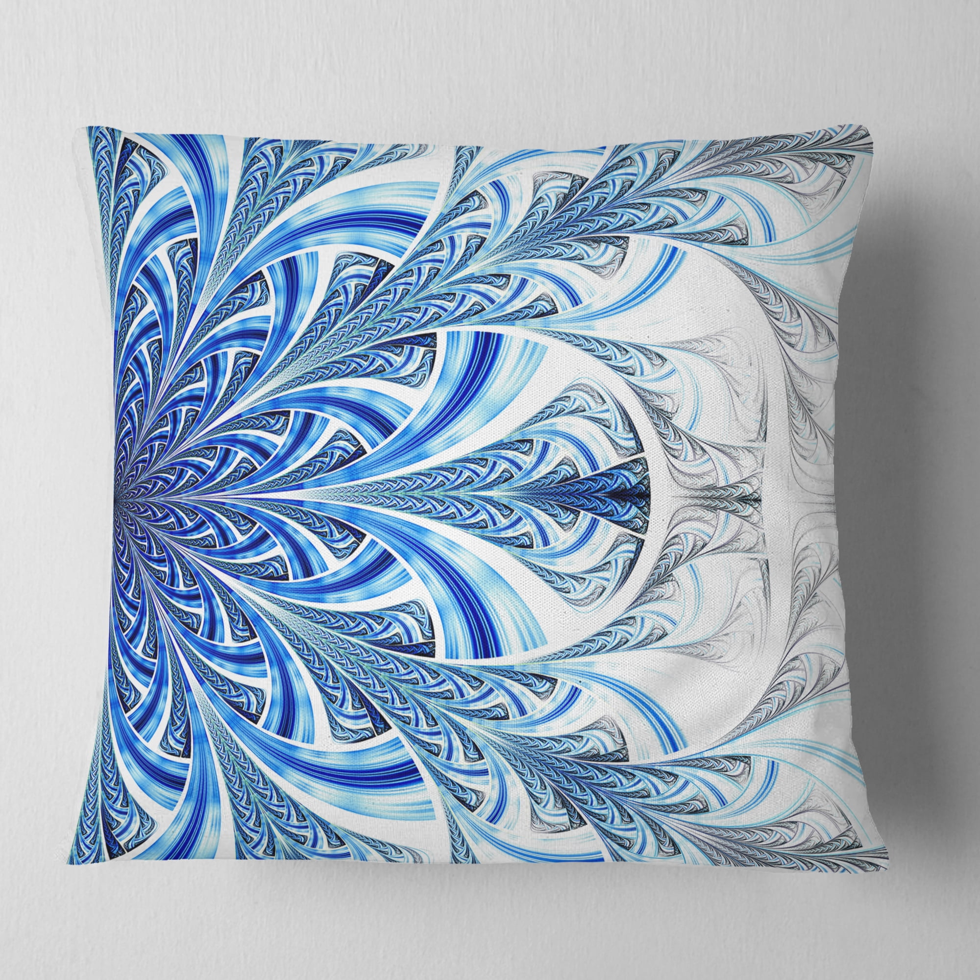 Designart 18" x 18" Blue Polyester Throw Pillow