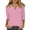 Pink#47, variant on DENGDENG Three Quarter Length Sleeve Tops for Women Loose Fit Casual V Neck Solid Shirts Petite Summer Elbow 3/4 Length Sleeve Tshirt Plus Size Lightweight Blouses Business Tunic Top XL