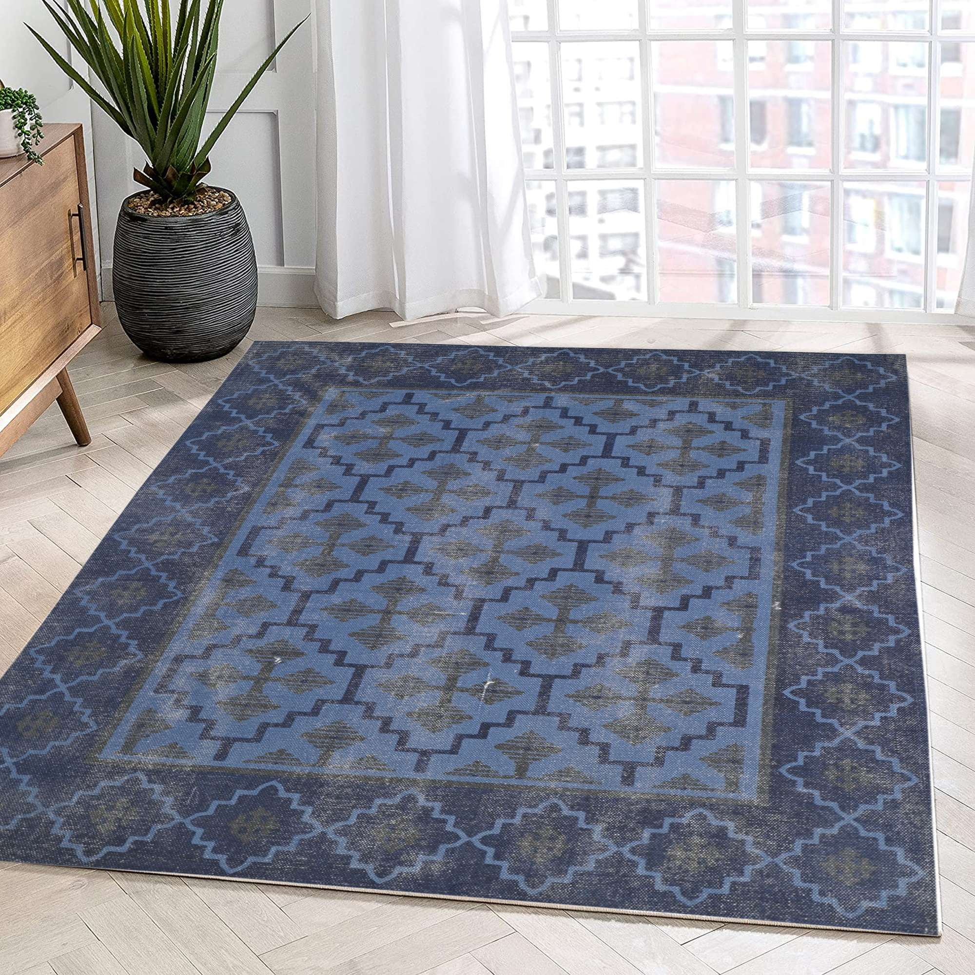 SAMURAI HOME Handloom Rugs 6x4 Feet | Non-Slip Floor Carpet | Indian ...