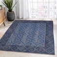 thumbnail image 1 of SAMURAI HOME Handloom Rugs 6x4 Feet | Non-Slip Floor Carpet | Indian Dhurrie Cotton Block Printed Non Shedding Area Rugs for Living Room, Bedroom, Hall, Office (Light Grey & Blue), 1 of 7