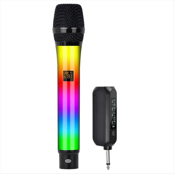 Micrófono Inalámbrico RGB de 2,4 G, Recargable, Dinámico, para Karaoke, Iglesia, Espectáculo, Reuniones, Hogar, 1 A 1.