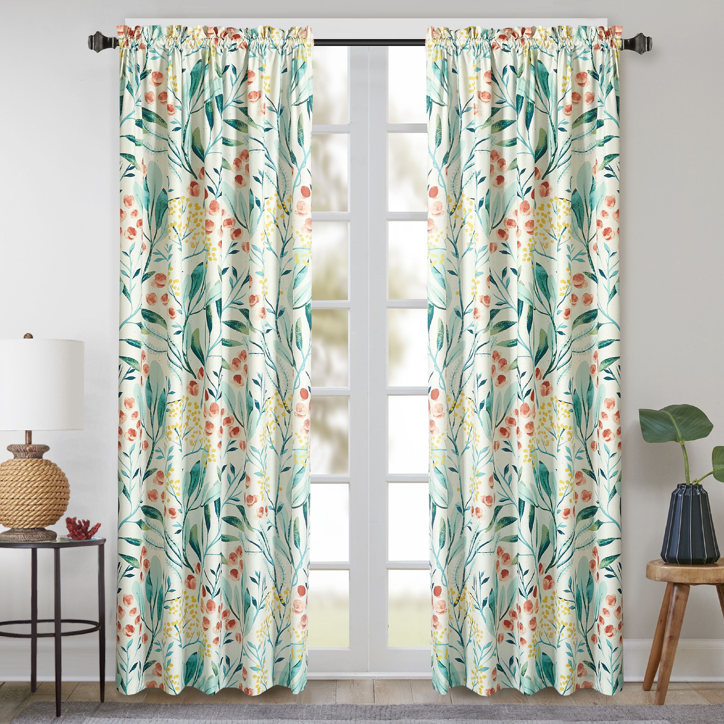Sunclipse Modern Floral Bybery Curtain Panel, set of 2 - Walmart.com