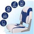 thumbnail image 2 of Lumiparty 2 Pack Folding Boat Seats Low Back, Fold-Down Fishing Boat Chair, Blue, 2 of 6
