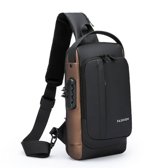1 Pcs Chest Bag, Password Lock Theft Men's Crossbody Bag, Leisure Sports Motorcycle Bag Men's One Shoulder Backpack