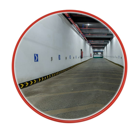 30 inches Convex Mirror 130° Ultra-wide Angle Security Convex Mirror Modern Round Convex Mirror Outdoor Driveway Garage Corner Security Traffic Mirror Free Standing Mounting Type
