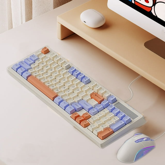 Tws Mouse,Computer Mice Tws,Tws Mouse For Laptop,Silent Rechargeable Mouse,RGB Lighting Effect Mechanical Feel Office Game with No Delay USB Wired Interface Keyboard and Mouse Suit