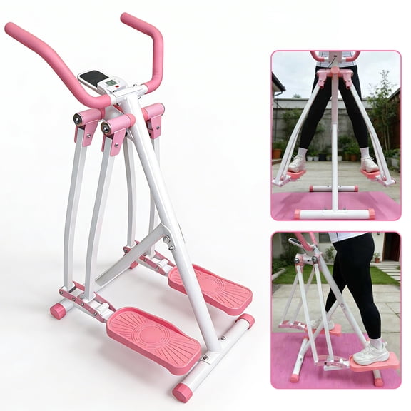 【Fahuac】 Air Walk Elliptical Machine - Foldable Cardio Cross Elliptical Trainer Glider for Full-Body Low-Impact Exercise with LCD Display Ideal for Home Gym