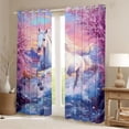 thumbnail image 2 of Erosebridal Chic Horse Black Out Curtains for Girls, Pink Cherry Blossoms Curtains Pack of 2 (42x63 Each), 2 of 6