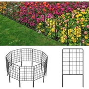 Decorative Garden Fence 10 Pack, 24in(H) x 10ft(L) Animal Barrier Fence, Rustproof Metal Fencing