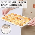 thumbnail image 3 of 2 Pcs Mini Muffin Pans with Metal Reinforced Frame, 24 Cups Nonstick Silicone Cupcake Tray for Baking, Food Grade Small Muffin Molds with Handles (Cream), 3 of 8