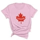 thumbnail image 3 of Camisetas de Manga Corta para Mujeres Canadá Día Hoja de Arce Impresión Básica de Verano Tee, Cuello Redondo Camiseta Casual, 3 of 3