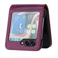 thumbnail image 2 of for Samsung Galaxy Z Flip 5 5G Slim Flip Case, Premium PU Leather Shockproof Drop Protective with Hinge Protection Phone Case Cover for Samsung Galaxy Z Flip 5 5G, Purple, 2 of 5