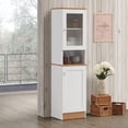 thumbnail image 4 of Contemporary Home Living 63" White Rectangular Enclosed Storage Kitchen Pantry with Doors, 4 of 4