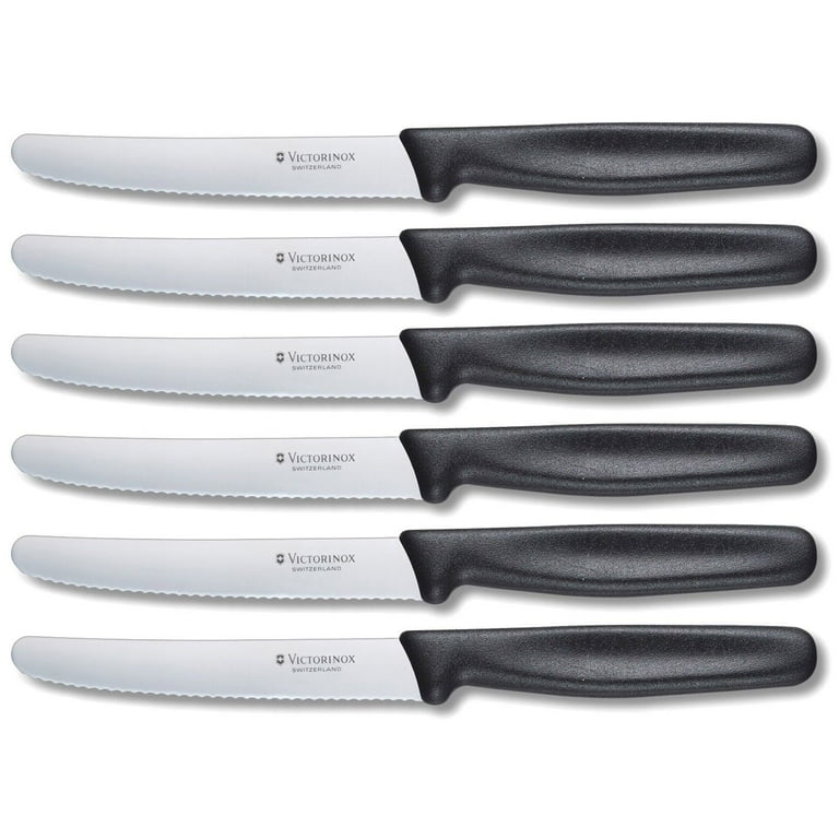 Victorinox SwissClassic vegetable knives partly serrated black