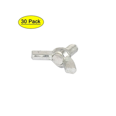 

Unique Bargains M5x10mm Thread Carbon Steel Wing Bolt Butterfly Screws Silver Tone 30pcs