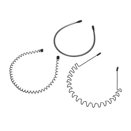 3pcs Black Metal Wavy Toothed Hair Hoop Head Band Headband