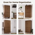 thumbnail image 6 of TOPCOMFY Modern Pantry Cabinet with 3 Drawers 2 Doors, Kitchen Storage Cupboard for Organization with Adjustable Shelves & Fluted Panel Design- Walnut, 6 of 7