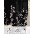 thumbnail image 6 of Sheer Curtains 84 Inches Long, Black Floral Semi Sheer Curtains Light Filtering Window Treatment, Elegant Pastoral Flowers Farmhouse Privacy Voile Drapes for Living Room Bedroom 52x84 Inch, 6 of 7