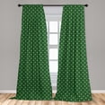 thumbnail image 5 of Ambesonne Christmas Curtains, Vintage Dots, Pair of 28"x63", Green and White, 5 of 5