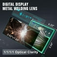 thumbnail image 2 of TRQWH Auto Darkening HD Digital Display Welding Lens 4.33x3.54in True Color Technology Welding Helmet Lens Adjustable Shade Range 4/5-13 Automatic Metal Welding Lens for Welding Hood Parts, Green, 2 of 9