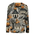 thumbnail image 5 of miqiqism Halloween Sweater for Women Oversized Pumpkin Sweaters Fall Pullover Knit Top Shirts Casual Crew Neck Loose Fuzzy Blouses Trendy Long Sleeves Tunic Clothes,Gray,Large, 5 of 5