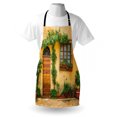 thumbnail image 3 of Italy Apron Porch with Different Flowers Pots Fresh Green Plants City Life in Tuscany, Unisex Kitchen Bib Apron with Adjustable Neck for Cooking Baking Gardening, Apricot Green Brown, by Ambesonne, 3 of 3