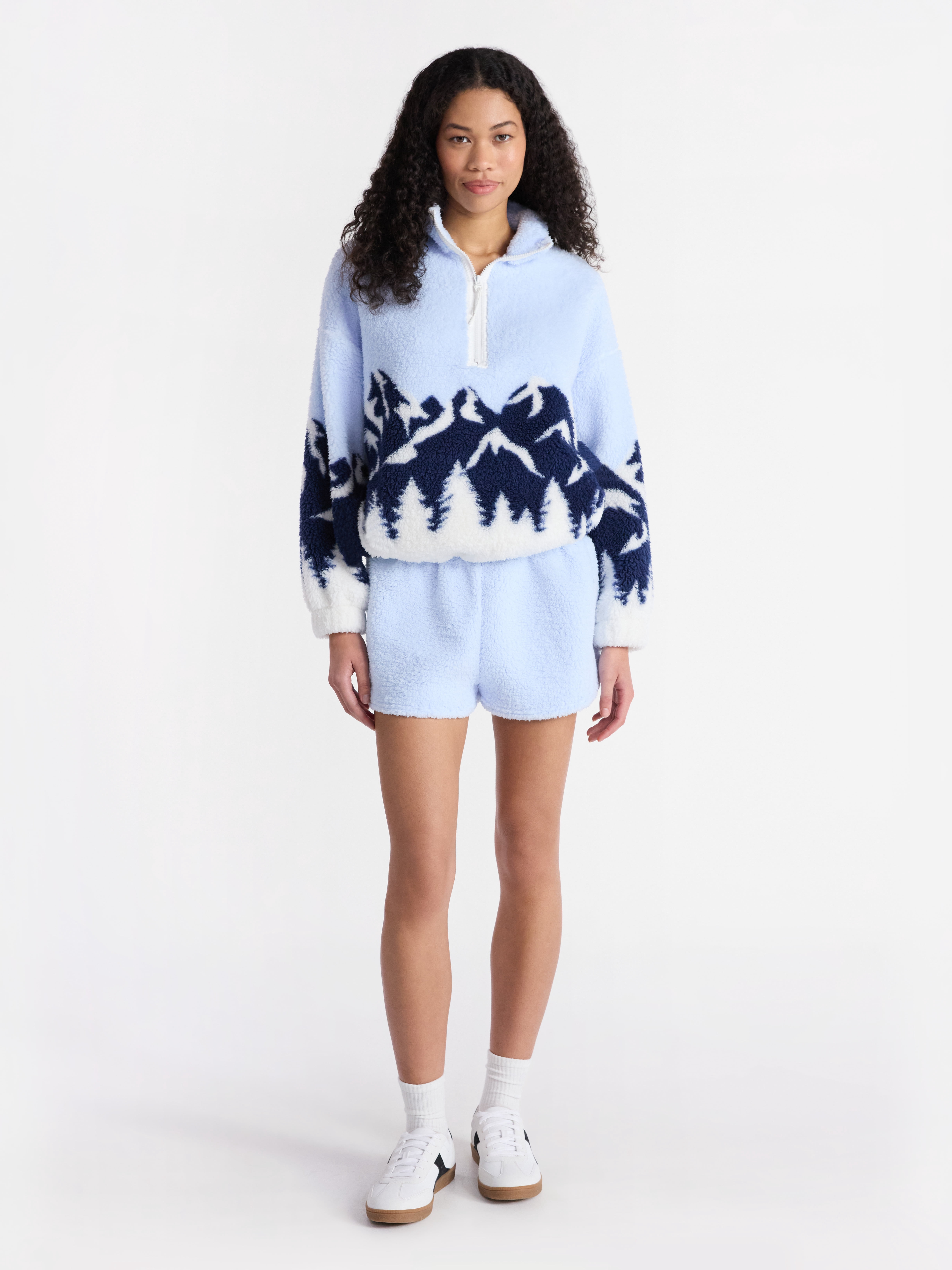 No Boundaries Plush Half-Zip Pullover, Women's and Plus