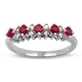 thumbnail image 1 of 0.52 CTTW Diamond & Natural Heated Ruby Fashion Band Set, 14K Gold - Size 4, 1 of 1
