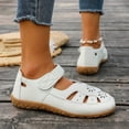 thumbnail image 4 of Sandalias de las Mujeres Cómodas Cerradas Dedo Hueco Fuera Pisos, Zapatos Casuales de las Mujeres Más Tamaño Correa Ajustable Primavera Verano, 4 of 9