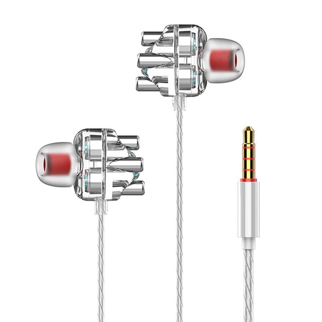 Opolski Casque Filaire Design Ergonomique Anti-Enroulement Transparent Multi-Core avec Micro pour Musique