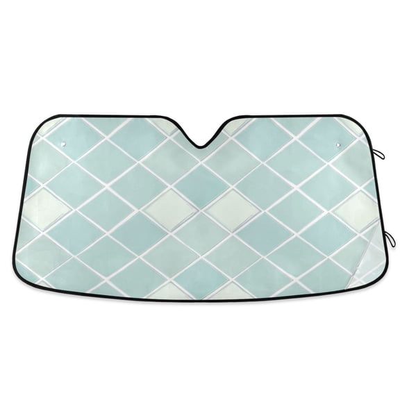 Clear Cerulean Block Car Windshield Sun Shade Foldable Car Front Window Visor Heat and UV Protection 53x23.5