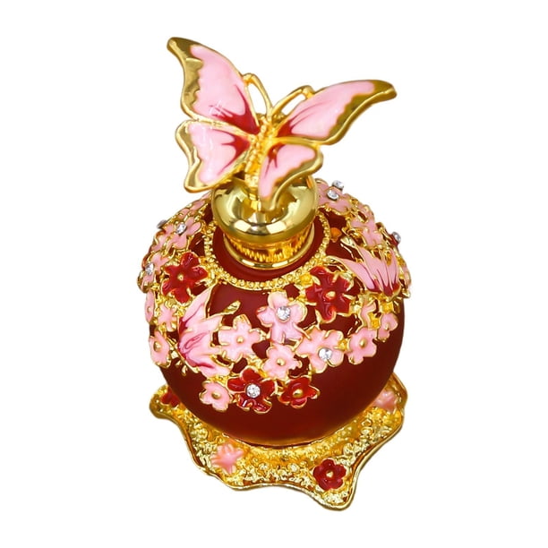 Botella de perfume de vidrio, botella de perfume para viaje, tapa antigoteo, portátil, multifunción, a prueba de fugas, rellenable, vacía, regalo para Rojo