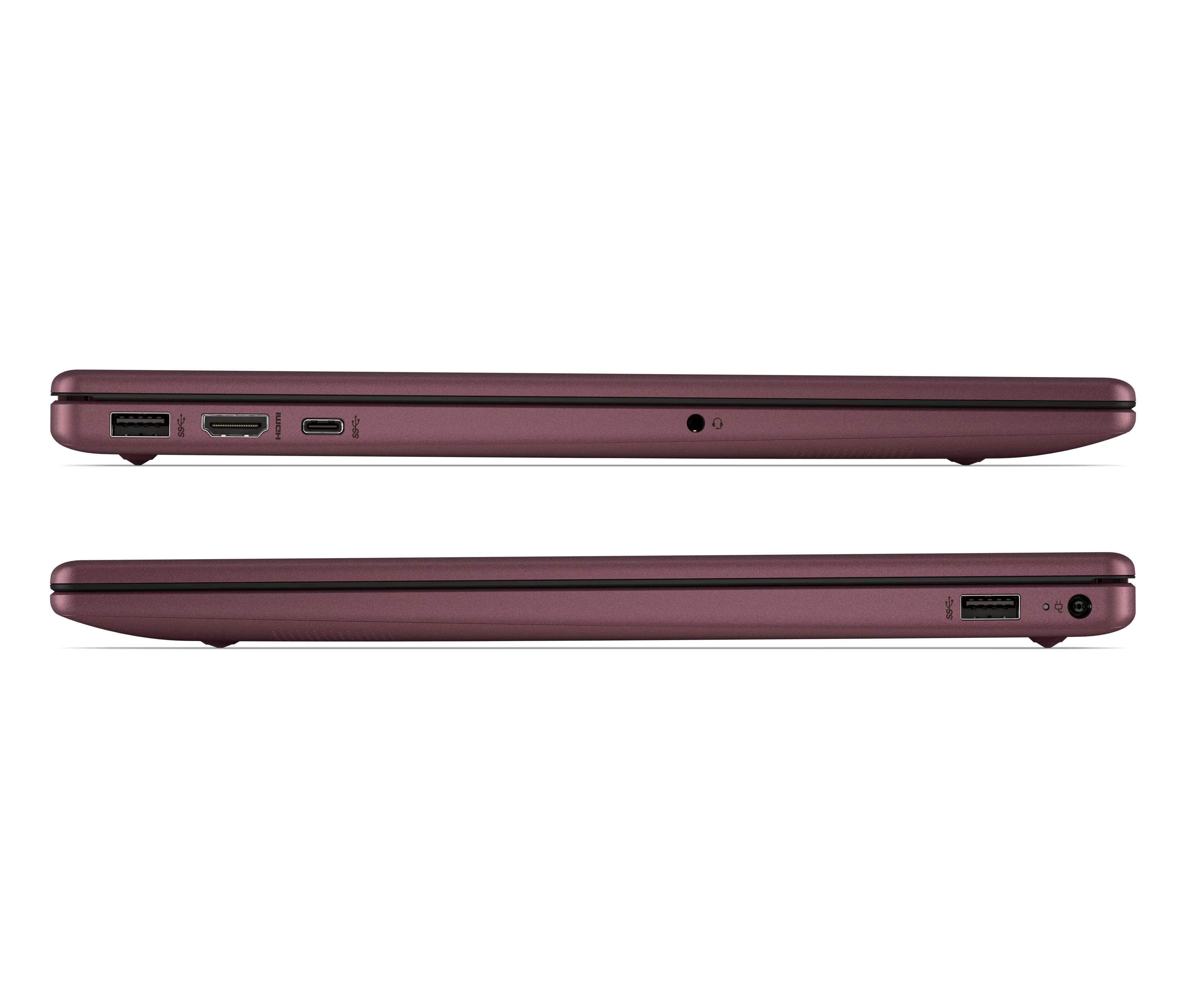HP 15.6 inch Laptop HD Windows 11 Intel Processor N200 4GB Memory 128GB Storage Dark Red
