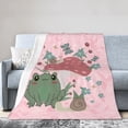 thumbnail image 2 of XMXY Fleece Throw Blanket for Couch, Cartoon Frog Cottagecore Mushroom Lightweight Plush Fuzzy Cozy Soft Bed Blankets and Throws for Sofa, 80"x60" inches, 2 of 8