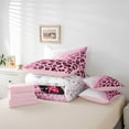 thumbnail image 6 of Castle Fairy Girls Female Women Animal Leopard Print Bedding Comforter Set 7-Piece,Bling Pink Glitter King Bedding Sets,Dreamy Princess Ultra Soft Bed Sheets,Ultra Soft Home Decor,Reversible, 6 of 8