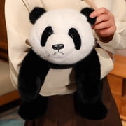 Realistic Panda Plush Toy - 12 Lifelike Stuffed Animal for Stress Relief & Collectors (Soft Emotional Support Gift for Kids/Adults)
