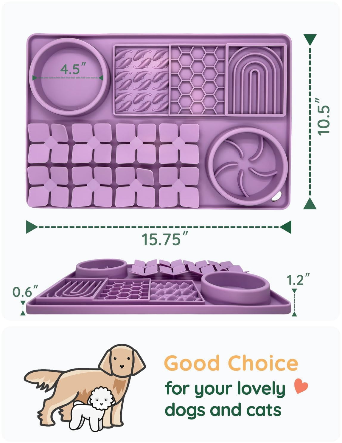 Slow Feeder Bowl, Silicone Lick Mat with Suction Cups for Dog Cat, Snuffle Mat for Pet Smell Training, Puzzle Toys for Bored Puppy, Interactive Sniff Mat for Slow Eating and Keep Busy, Pink