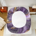 thumbnail image 6 of Feelyou Chic Glitter Marble Teens Twin Sheet Set, Abstract Ombre Plum Marbling Bedding, 6 of 8