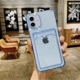 thumbnail image 1 of Funda transparente de TPU a prueba de golpes para iPhone, carcasa transparente con tarjetero para iPhone 11, 12, 13, 14 Pro Max, XR, X, XS, SE 2020, 7, 8 Plus Fivean unisex, 1 of 2